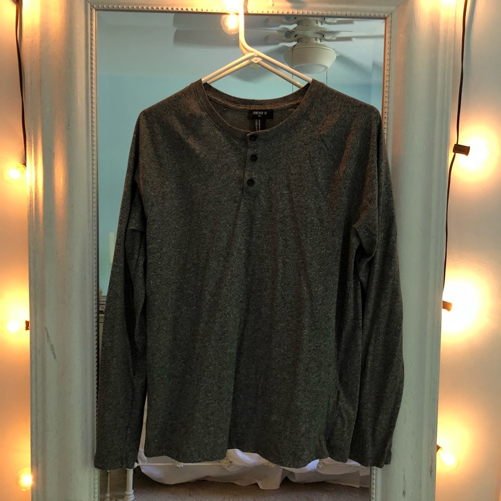 Men’s Grey Henley Shirt